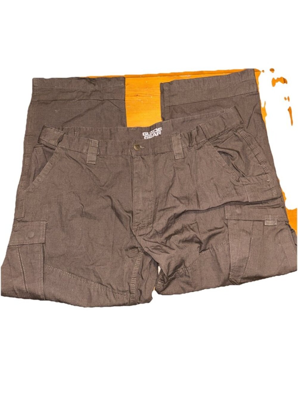 Guide Gear Pants Mens Size 44x30 Brown Outdoor Cargo Hiking Cotton Heavy Camping